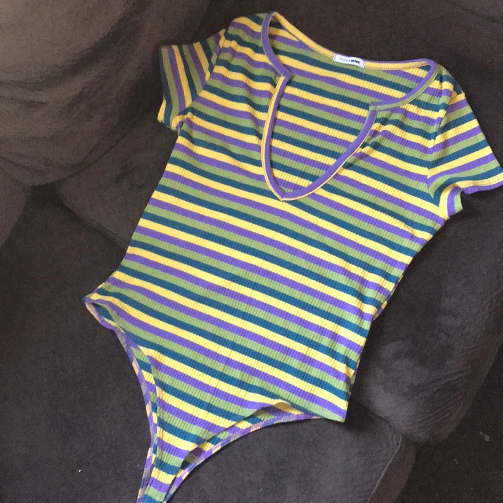 Fashion Nova stripped bodysuit t